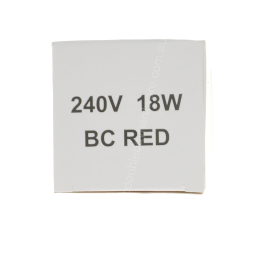 GLS Coloured Halogen Light Bulb B22 240V 18W(25W) Red B22RED18W