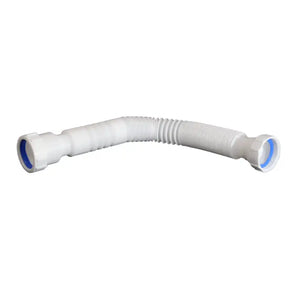 White plastic hose with blue interior on a white background
