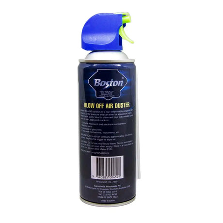 Boston blow off air duster can on a white background