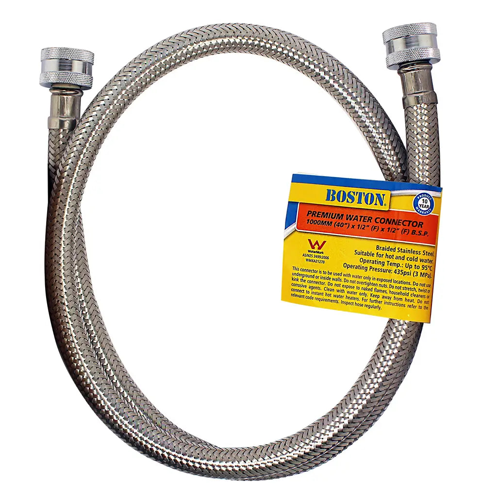 BOSTON Premium Flex Water Connector 10X1000mm 219312 – Double Bay Hardware