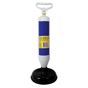 A Boston high suction cleaner pump with a blue body, white handle and collar, and a black suction base, shown on a plain white background.