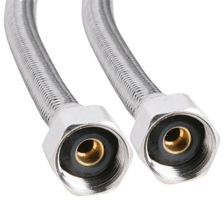 BROMIC 8mm Quicky Stainless Steel Water Hose 1/2″ F x 1/2″ F (600mm) 8WEB0600-1