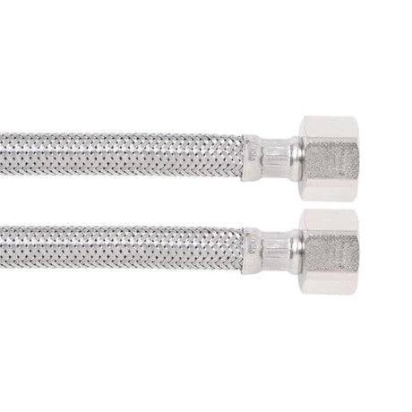 BROMIC 8mm Quicky Stainless Steel Water Hose 1/2″ F x 1/2″ F (600mm) 8WEB0600-1