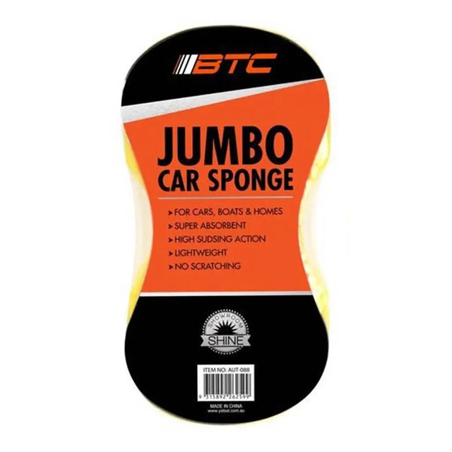 BTC Jumbo Car Sponge packaging on a white background