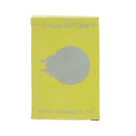 Yellow box with a halogen ball lamp illustration on a white background