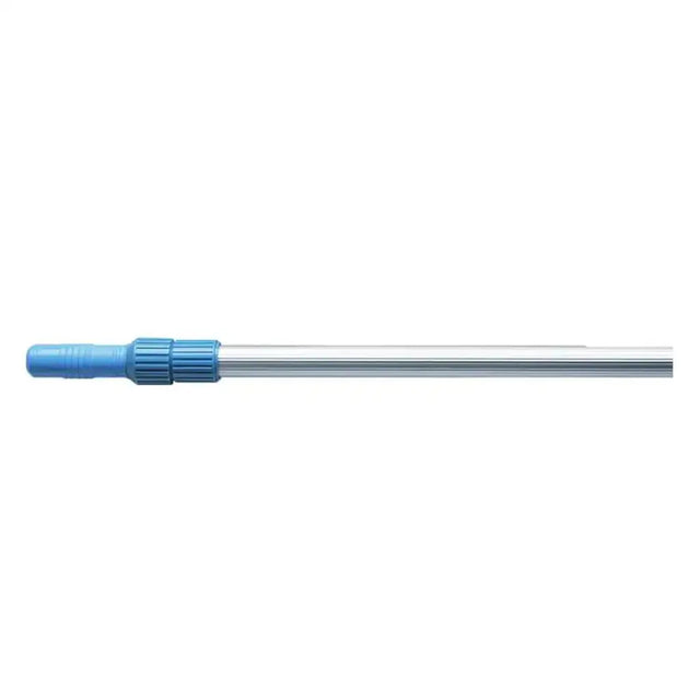 Clear extension rod with blue connector on a white background