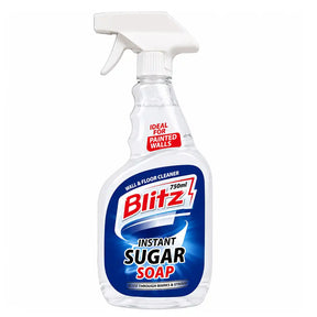 Blitz Instant Sugar Soap spray bottle on a white background