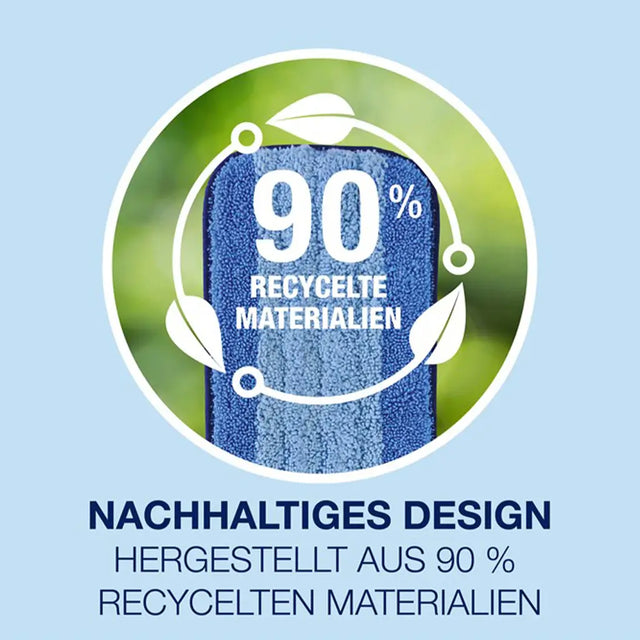 Icon with recycling symbol and text on a blue background