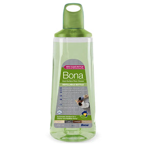 Bona refillable bottle for hard-surface floor cleaner on a white background