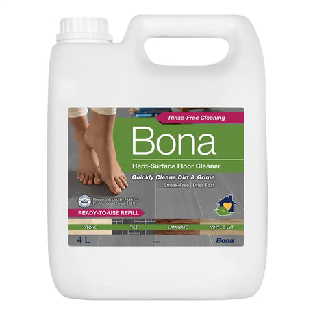 Bona hard-surface floor cleaner refill container on a white background
