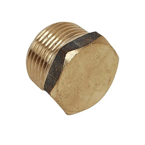 Brass hex nut on a white background