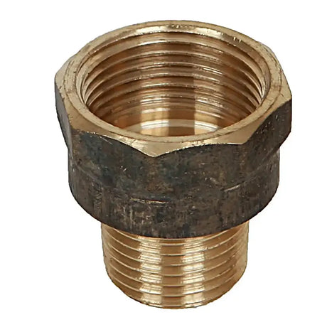 Brass plumbing fitting on a white background