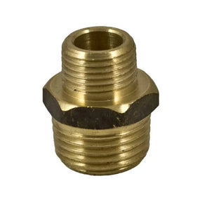 Brass plumbing fitting on a white background