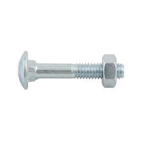 Bremick 1/4 X 1" Cup Head Bolt & Nut Zinc Plated