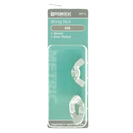 Bremick wing nut packaging with two nuts on a white background