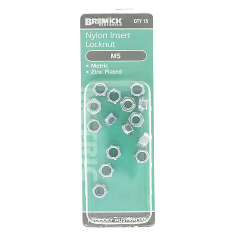 Pack of Bremick Nylon Insert Locknut M5 on a white background