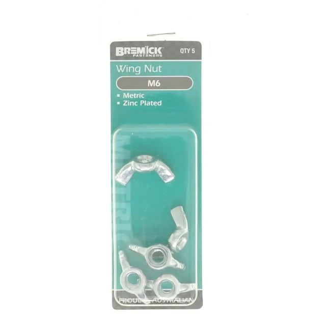 Packaged wing nuts with Bremick branding on a white background