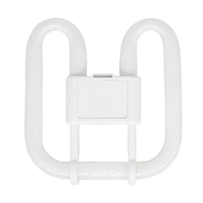 White 2D fluorescent light bulb on a white background