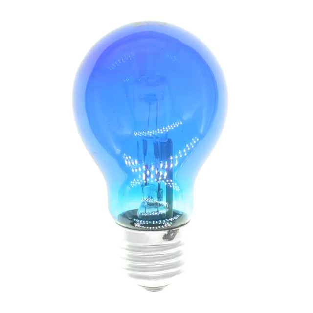 Blue light bulb on a white background