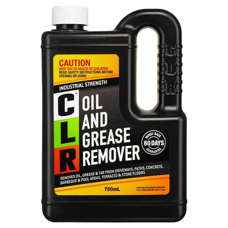 CLR Oil and Grease Remover bottle on a white background
