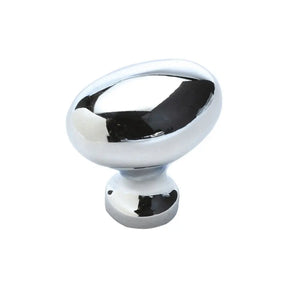 Chrome cabinet knob on a white background