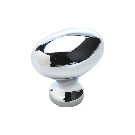 Chrome cabinet knob on a white background