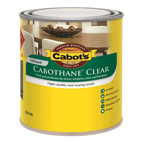 Can of Cabot's Cabothane Clear polyurethane on a white background