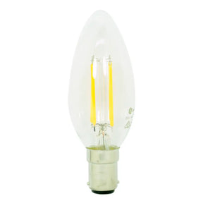 Clear 24V  LED light bulb on a white background