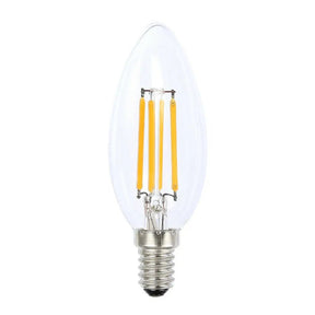 Candle Filament LED Light Bulb E12 24V 6W W/W