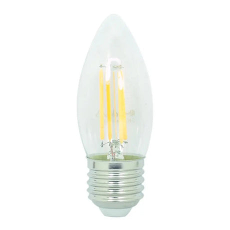 LED filament light bulb on a white background