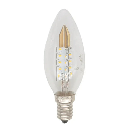 LED candle light bulb on a white background