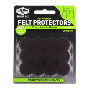 Packaging of Cold Steel self-adhesive felt protectors with clear window