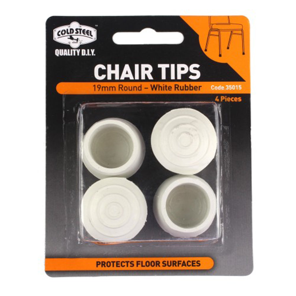 Cold Steel Chair Tips Rubber White Round 19mm 35015