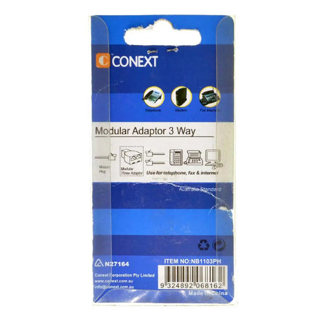 Conext Modular Adapter 3 Way packaging on a white background