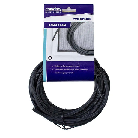 PVC spline packaging with product and brand details on a white background