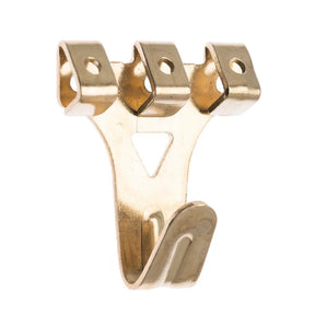 Cowdroy Picture Angle Drive Hook Triple Pin 28KG Brass Plated 3Pcs