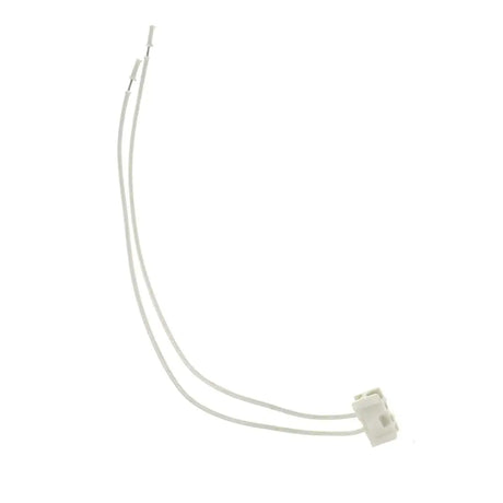 White cable with a connector on a white background