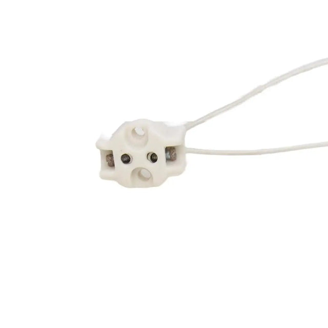 White electronic device with a cable on a white background