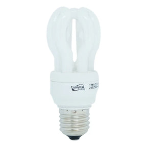 Compact fluorescent light bulb on a white background