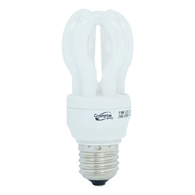 Compact fluorescent light bulb on a white background