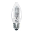 Clear halogen light bulb on a white background
