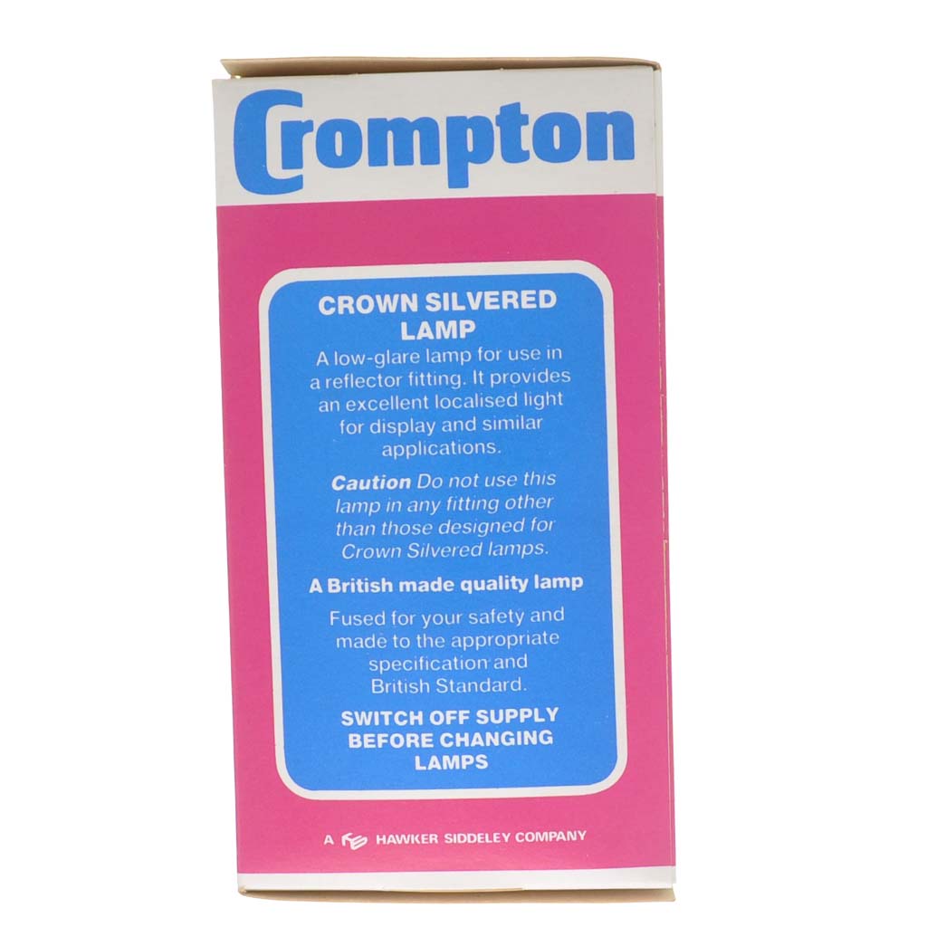 Crompton Crown Silver Top Incandescent Light Bulb E27 240V 100W 11113