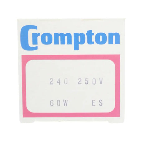 Crompton light bulb packaging with branding and specifications on a white background