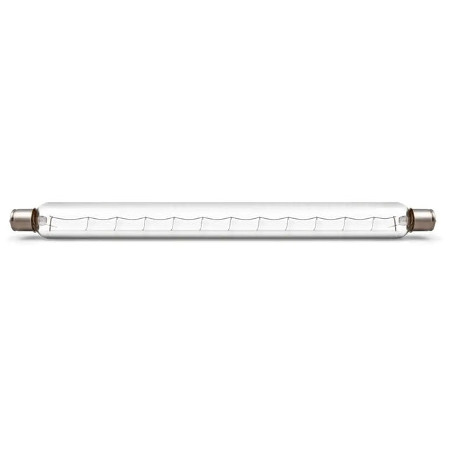 Clear cylindrical object with a metallic end on a white background
