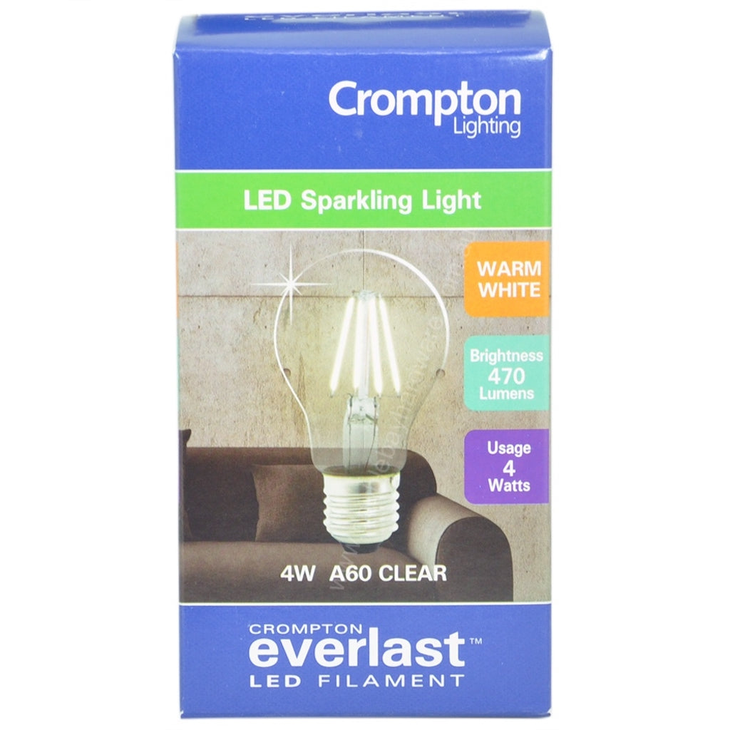 Crompton GLS Filament LED Light Bulb E27 4W W/W 27699