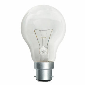 Clear light bulb on a white background