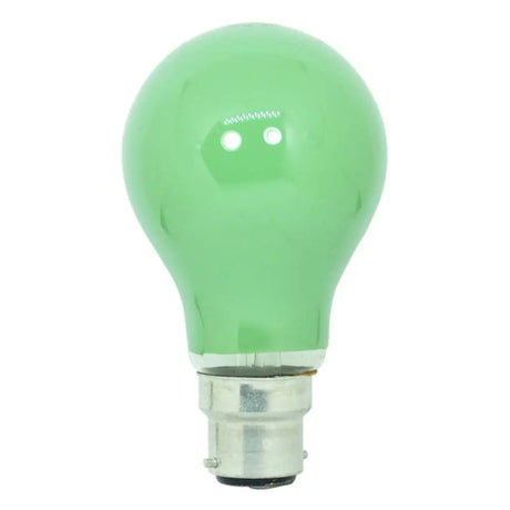 Green light bulb on a white background