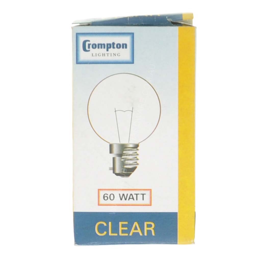 Crompton Fancy Round Incandescent Light Bulb B15 240V 60W Clear 11238