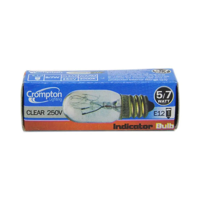 Crompton Lighting indicator bulb packaging on a white background