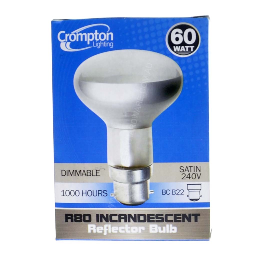 Crompton R80 Reflector Incandescent Light Bulb B22 240V 60W 10068